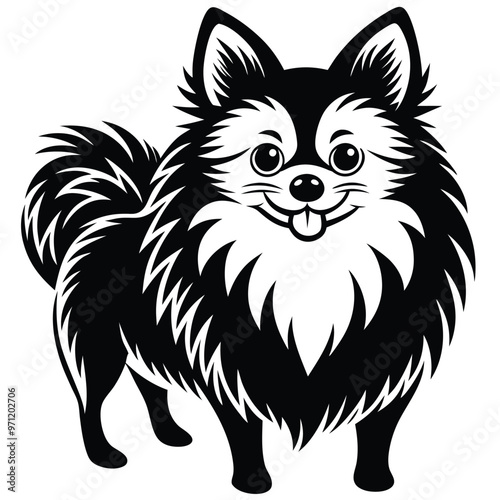 Pomeranian dog breed Cute cartoon vector clipart Design