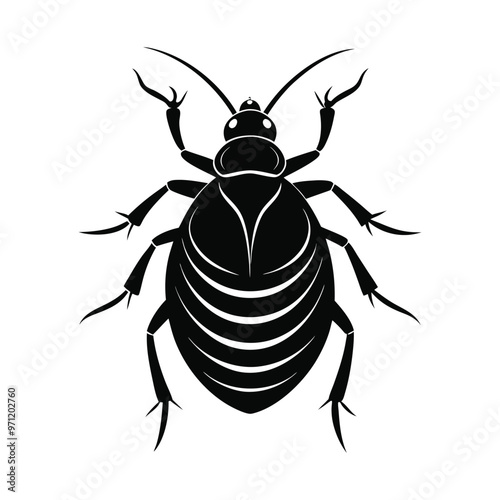 Black Bedbug Silhouette vector art , Bedbug illustration 
