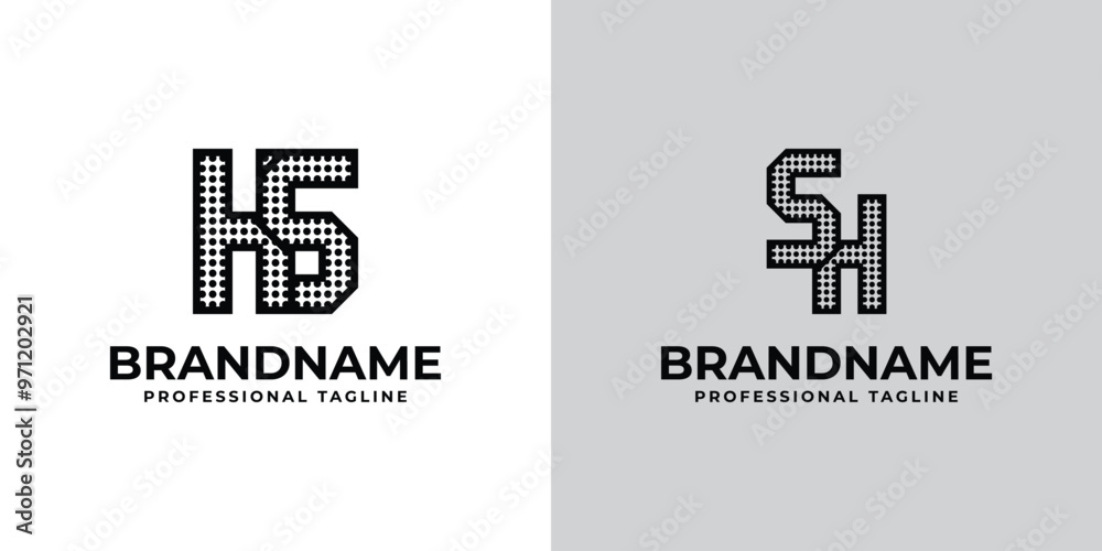 Letters HS and SH Dot Monogram Logo, Suitable for business with SH or HS initials Letters HS and SH Dot Monogram Logo, Suitable for business with SH or HS initials