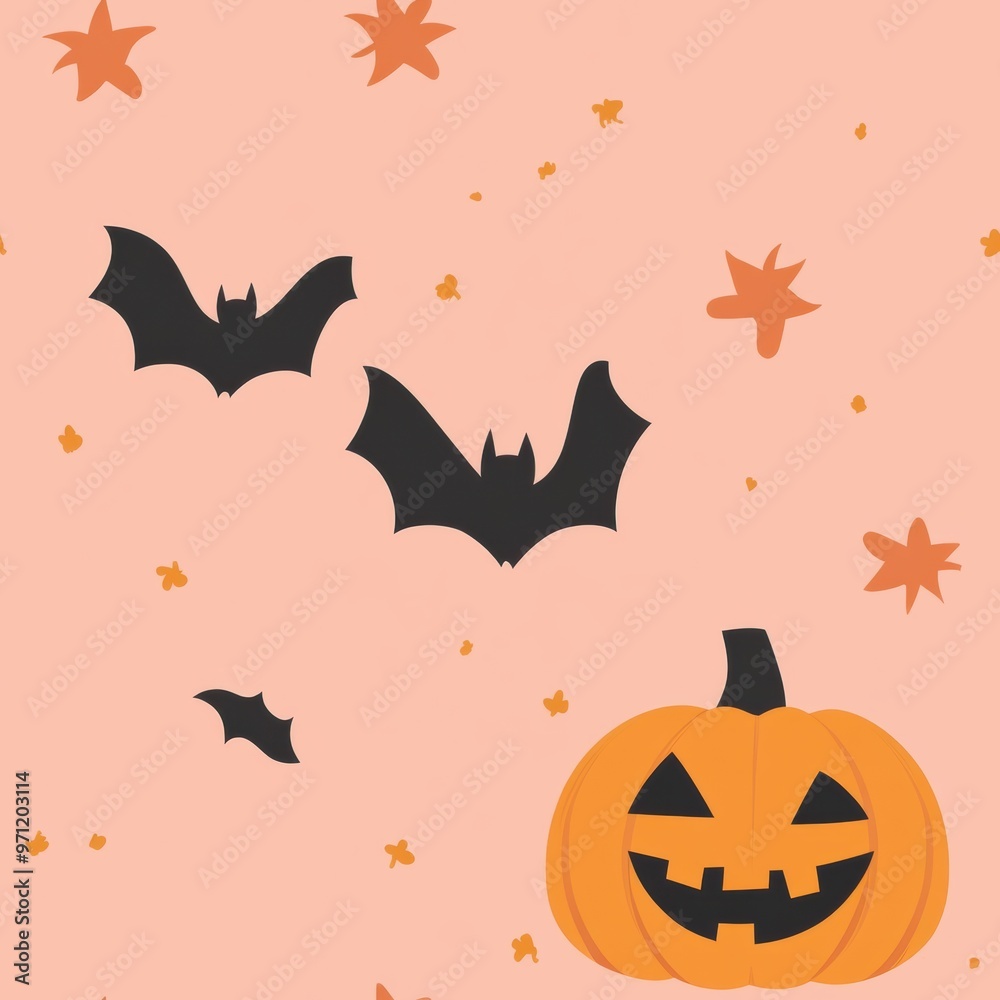 A group of bats flying over a halloween pumpkin A group of bats flying over a halloween pumpkin
