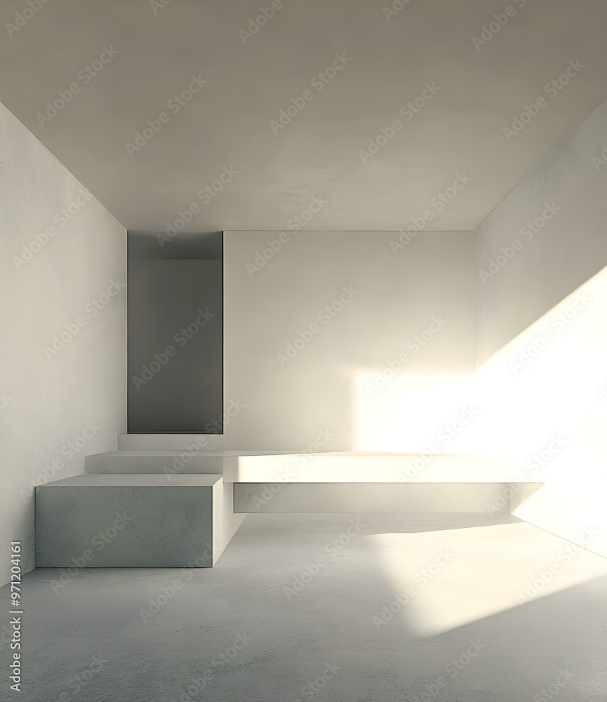 Minimalist Concrete Interior Design with Sunlight Minimalist Concrete Interior Design with Sunlight