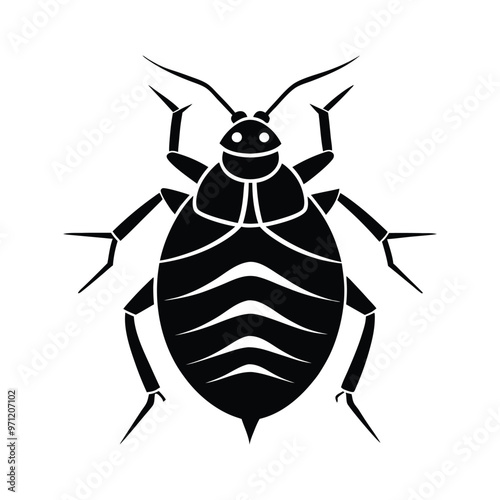 Black Bedbug Silhouette vector art , Bedbug illustration 