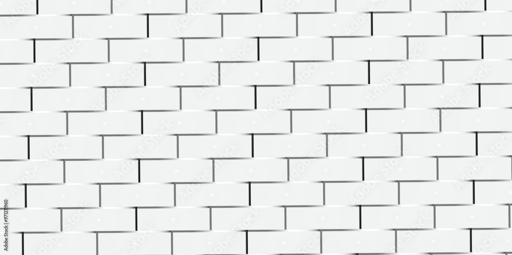 Brick wall at an angle in perspective. White brick background and texture, White brick wall background, texture of a wall from a natural white brick with small cracks and chips, close-up abstract bg .