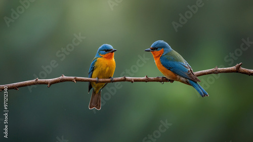 Couple birds talking