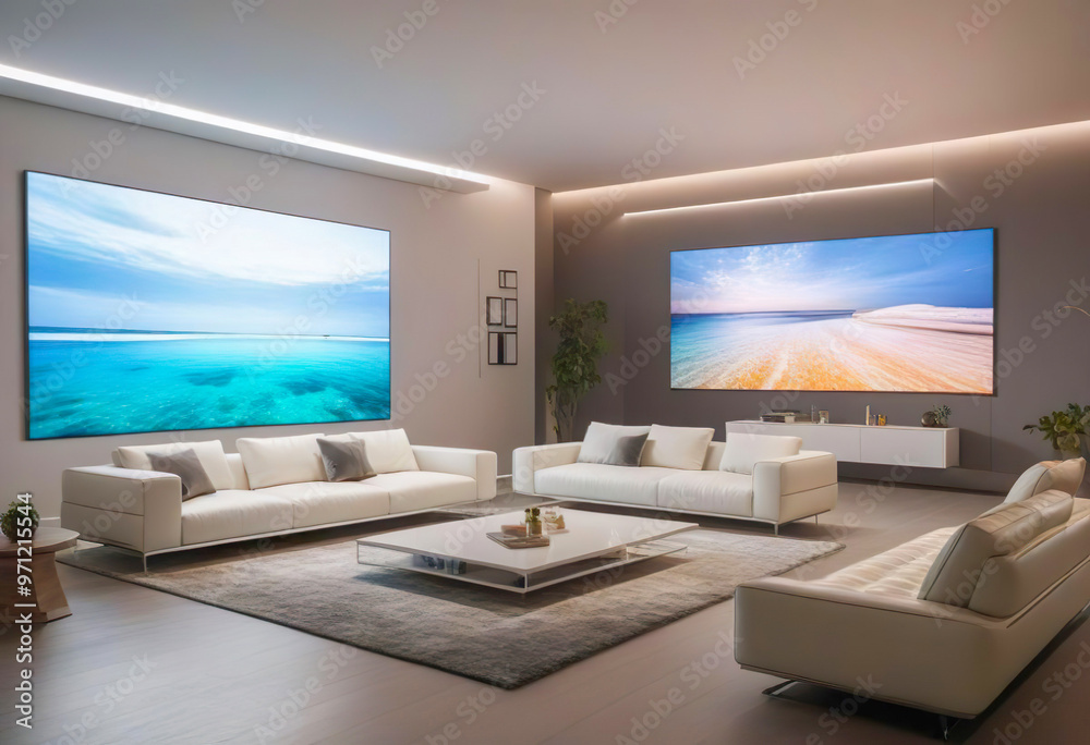 Fototapeta premium Digital era living room.