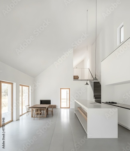 Wallpaper Mural Modern Minimalist Kitchen and Dining Room Interior Design Torontodigital.ca