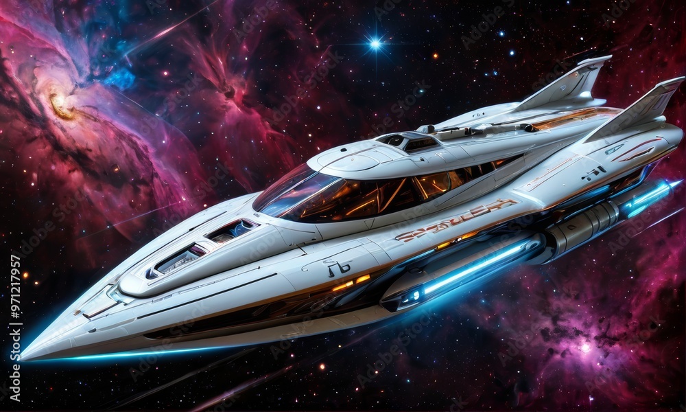 Starship Soaring in Nebula Starship Soaring in Nebula