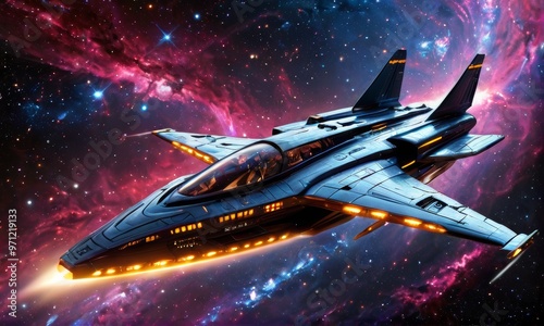 Wallpaper Mural Starship Soaring in Nebula Torontodigital.ca