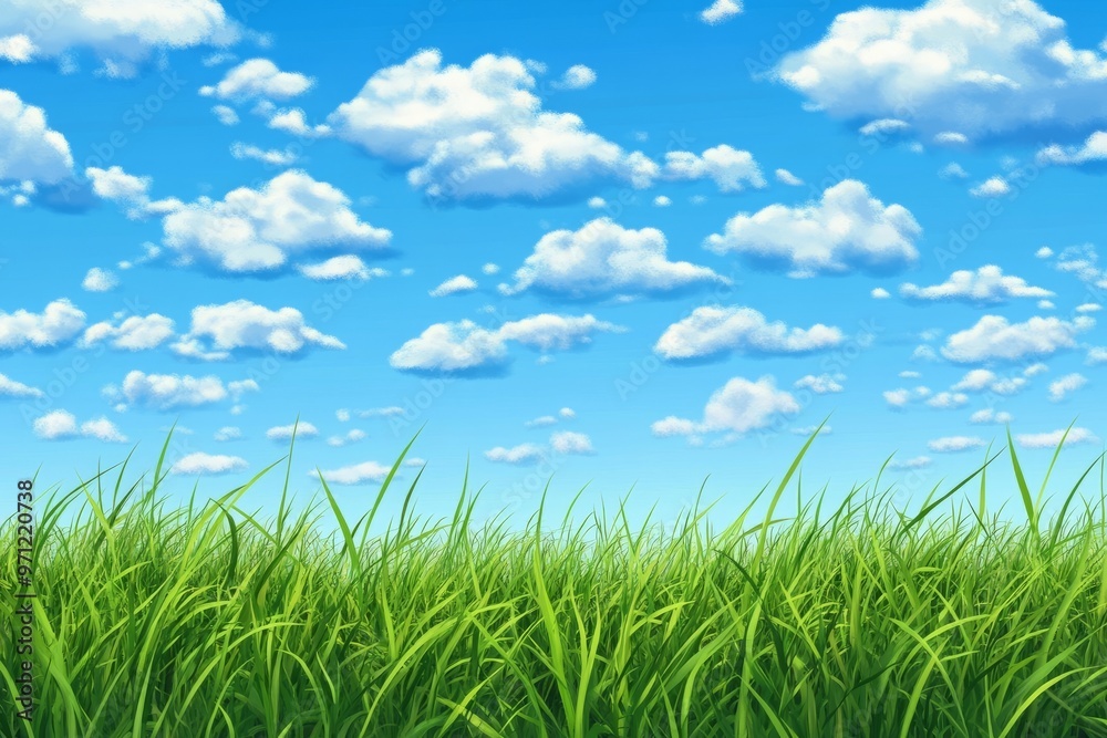 Lush Green Meadow Under a Clear Blue Sky Lush Green Meadow Under a Clear Blue Sky