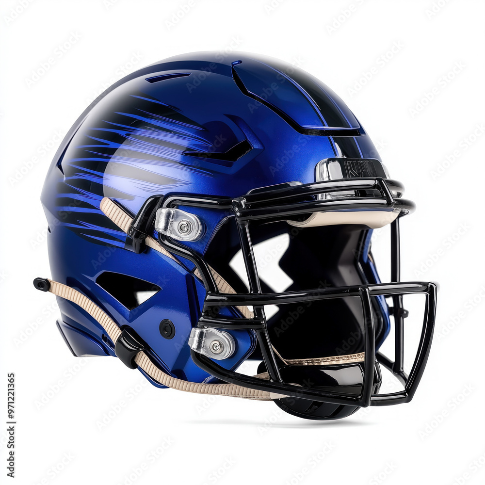 Fototapeta premium Blue Football Helmet Isolated