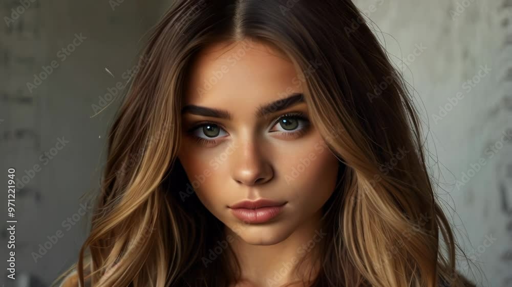 Young Beautiful Elegant Sensual Woman Character Face Portrait. Glamour Lady Person. Young Model Female Avatar. Woman Face for Beauty Salon or Female Shop Advertising