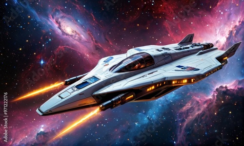 Wallpaper Mural Starship Soaring in Nebula Torontodigital.ca