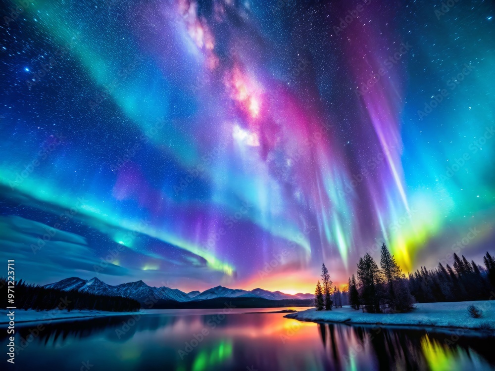 Aurora's Edge, a radiant nebula bursts forth with vibrant purples and blues, casting an ethereal glow on a vast, star-studded horizon, where galaxies and nebulas converge. Aurora's Edge, a radiant nebula bursts forth with vibrant purples and blues, casting an ethereal glow on a vast, star-studded horizon, where galaxies and nebulas converge.