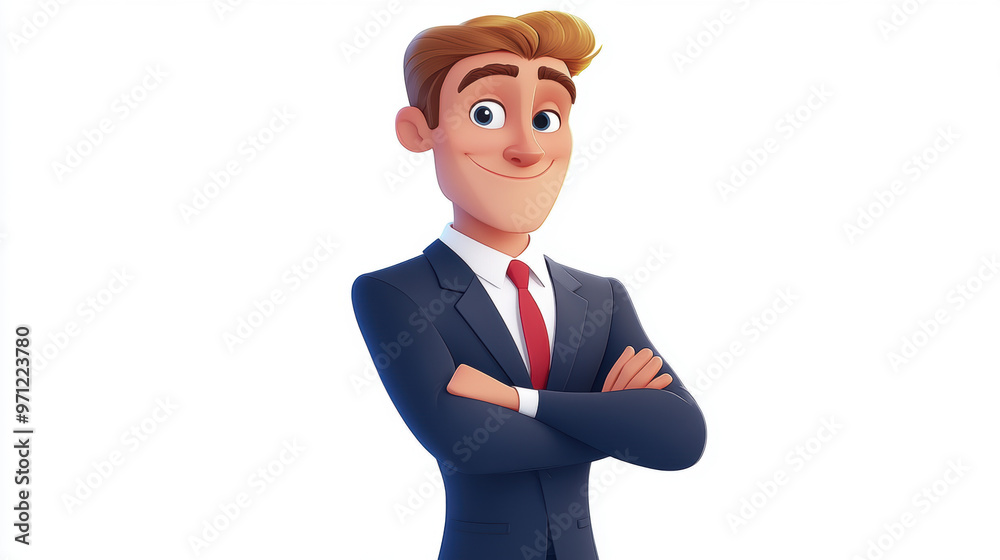 Confident Cartoon Businessman. Confident Cartoon Businessman.