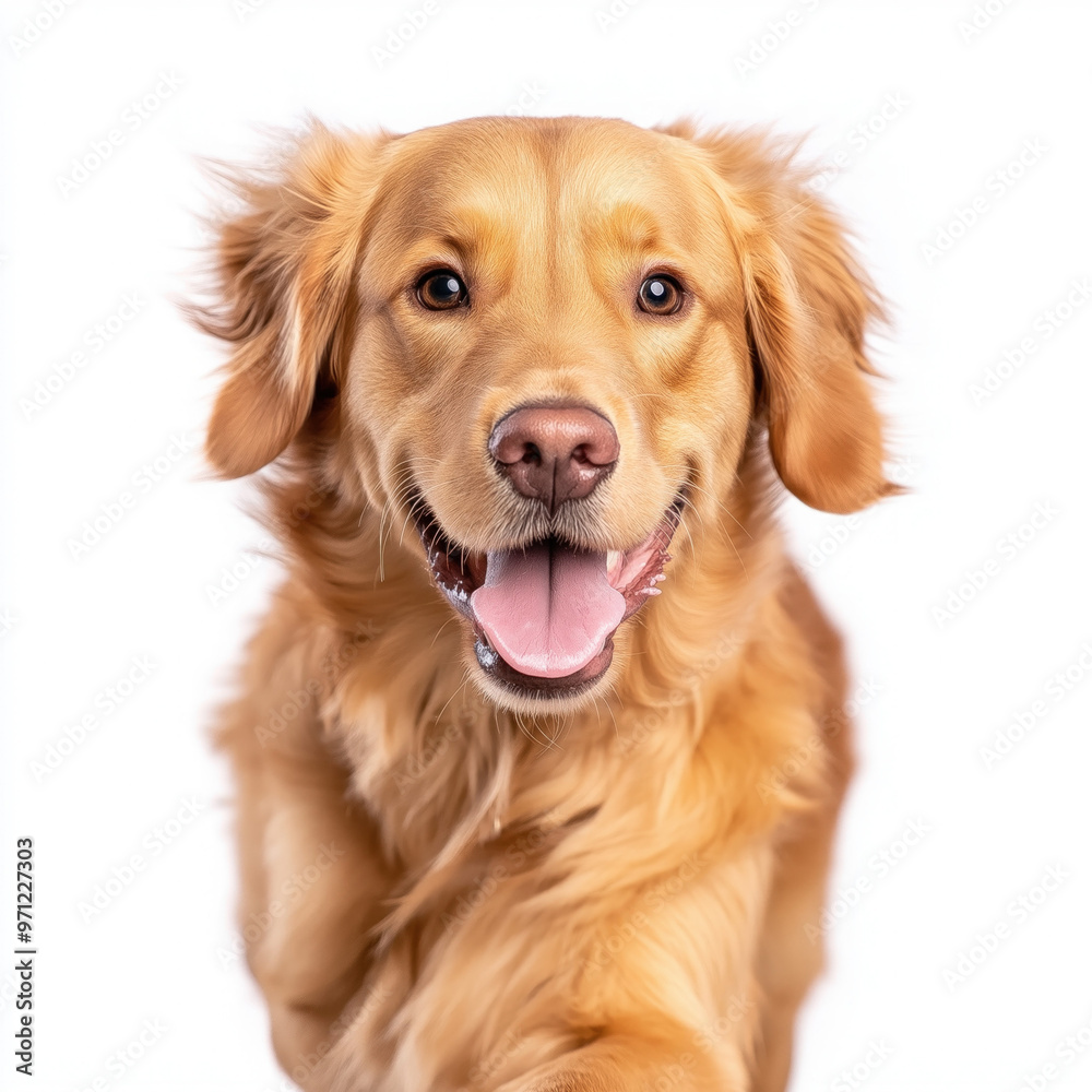 Golden Retriever Running Isolated Golden Retriever Running Isolated