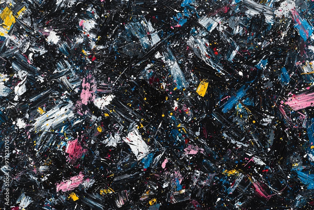 Abstract Painting with Splashes of Color Abstract Painting with Splashes of Color