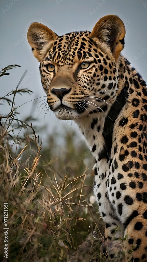 Naklejka premium leopard in the tree