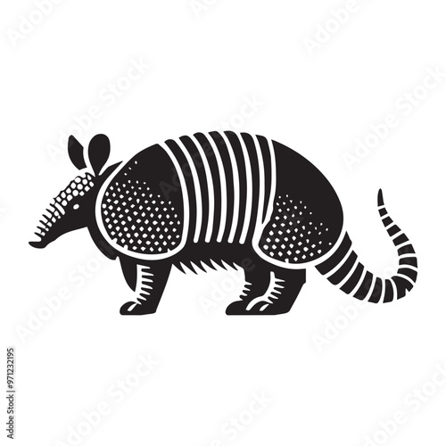 Armadillo silhouette Clipart - Armadillo vector illustration in black and white 
