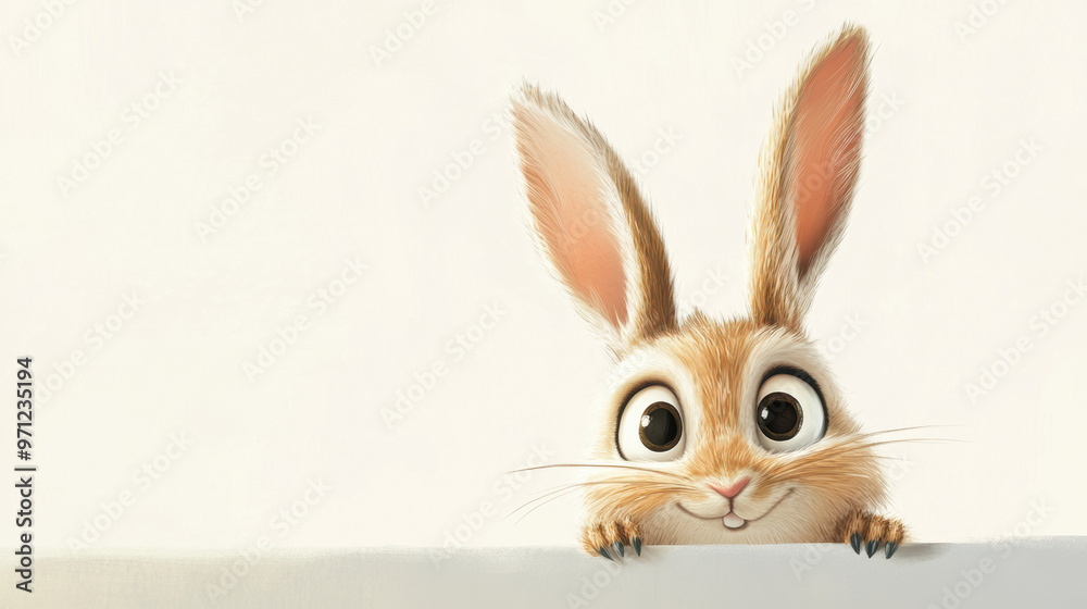 Obraz premium Cute Bunny Peeking.