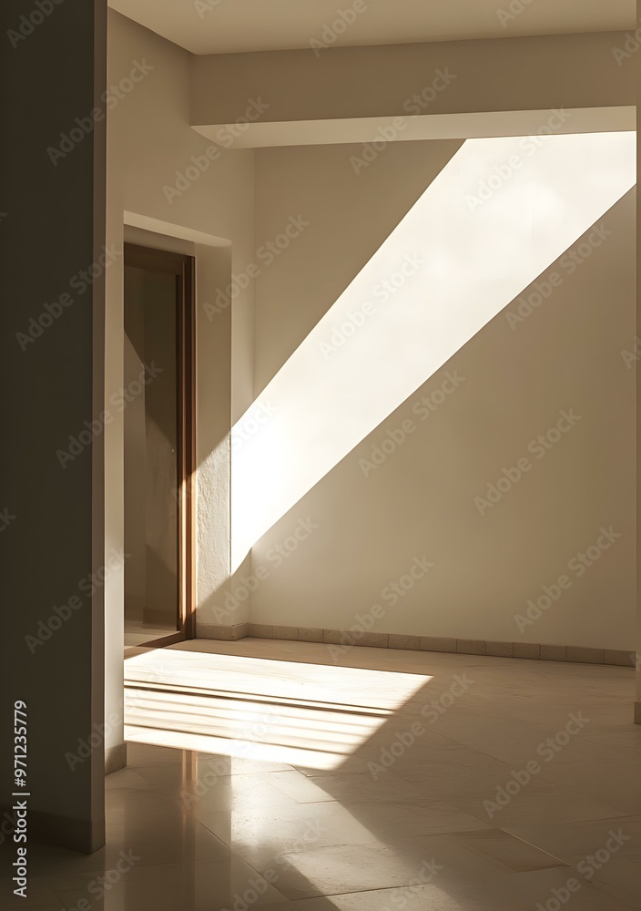 Obraz premium Sunlight Streaming Through a Window into a Modern Interior