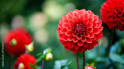 Dahlias adorn autumn gardens.