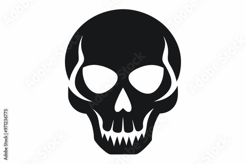 skull illustration vector silhouette, icon style