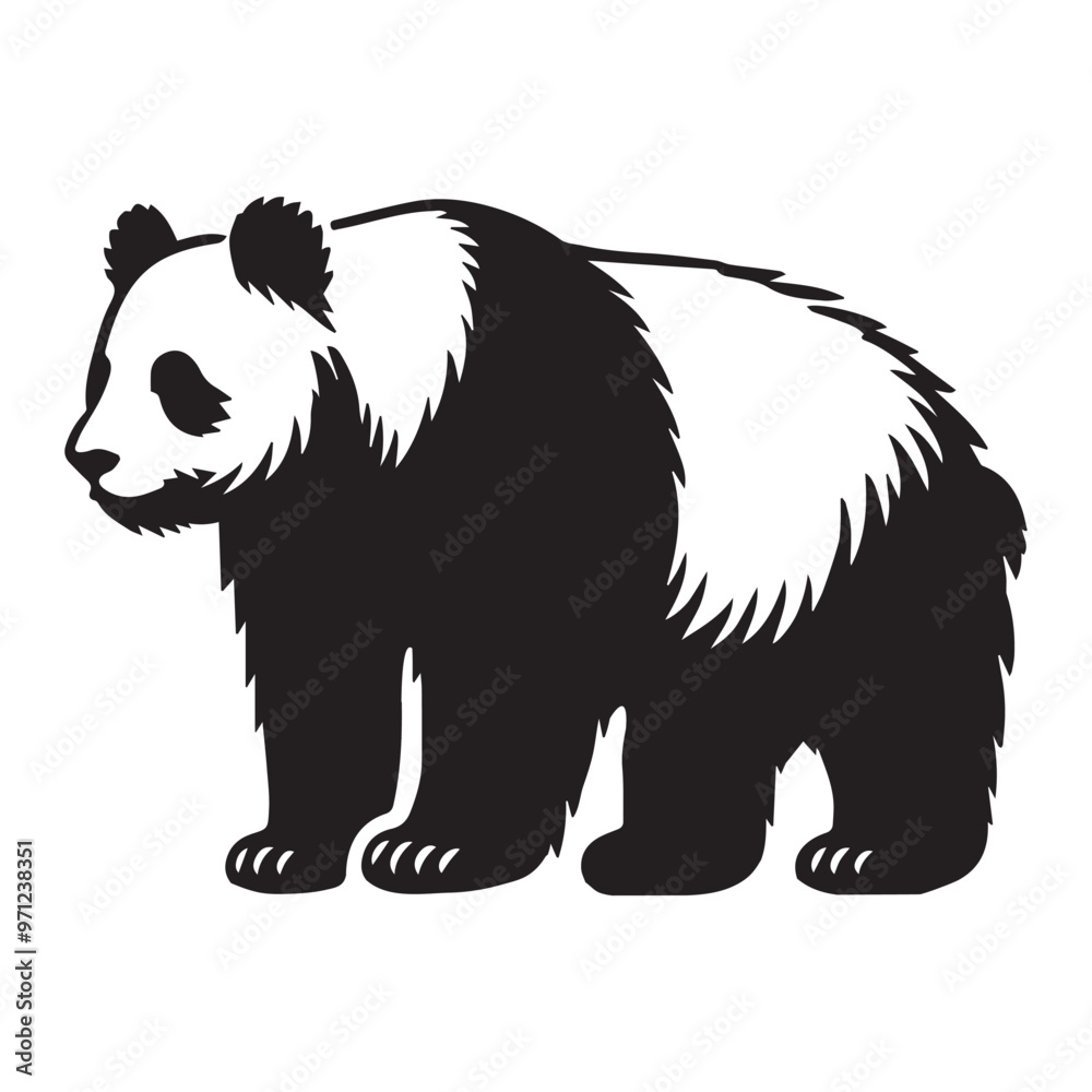 Giant Panda silhouette Clipart - Giant Panda vector illustration in black and white
Giant Panda silhouette Clipart - Giant Panda vector illustration in black and white