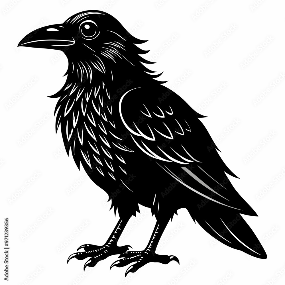 Fototapeta premium Halloween Bird Black silhouette