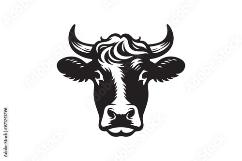 Cow head clipart silhouette