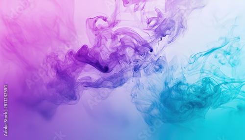 A soft gradient background with purple and teal colors, a subtle smoke effect, and a minimalistic design.