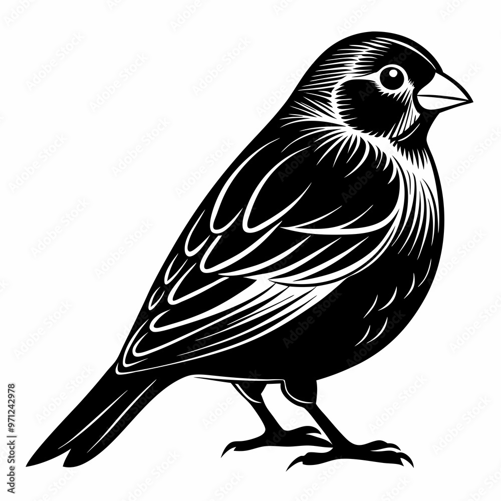 Obraz premium Canary Bird Black silhouette