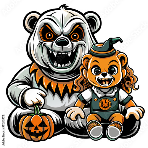 Spooky Halloween Bear Duo 