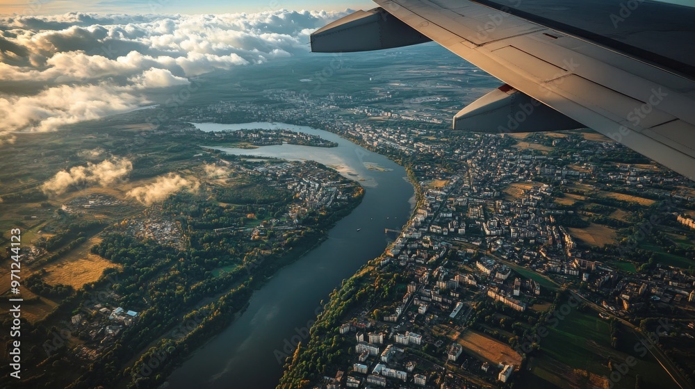 Panoramic Ukraine vista from a plane Panoramic Ukraine vista from a plane