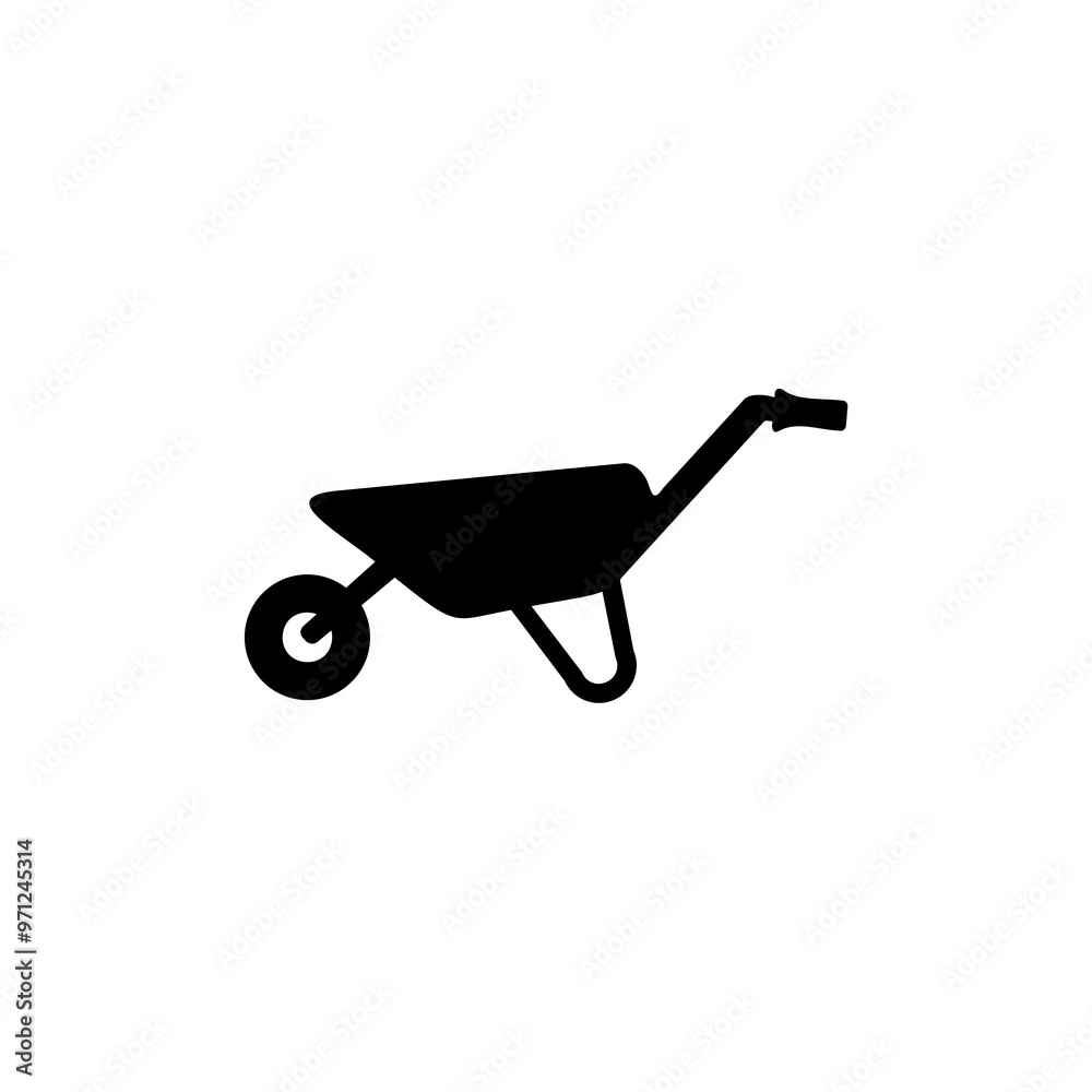 Construction cart icon. Garden wheelbarrow isolated on a white background. Construction cart icon. Garden wheelbarrow isolated on a white background.