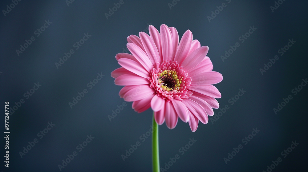 Fototapeta premium One pink gerbera flower
