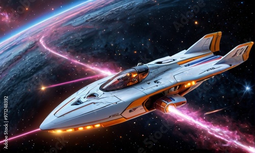 Wallpaper Mural Starship Soaring in Nebula Torontodigital.ca