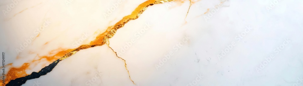 Fototapeta premium Elegant marble texture featuring striking gold and black veining, perfect for interior design and decor inspiration.