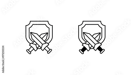 Rpg Game icon design with white background stock illustration