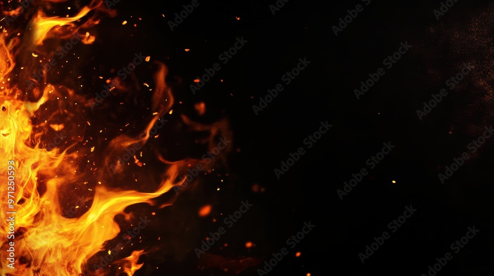 Fire Flames with Black Background Fire Flames with Black Background