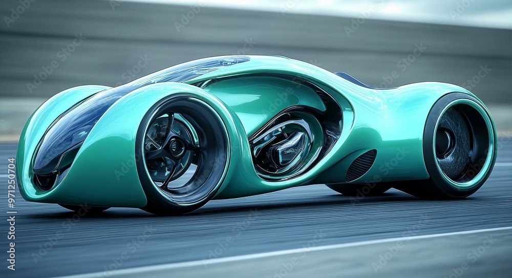 Futuristic Electric Racing Car