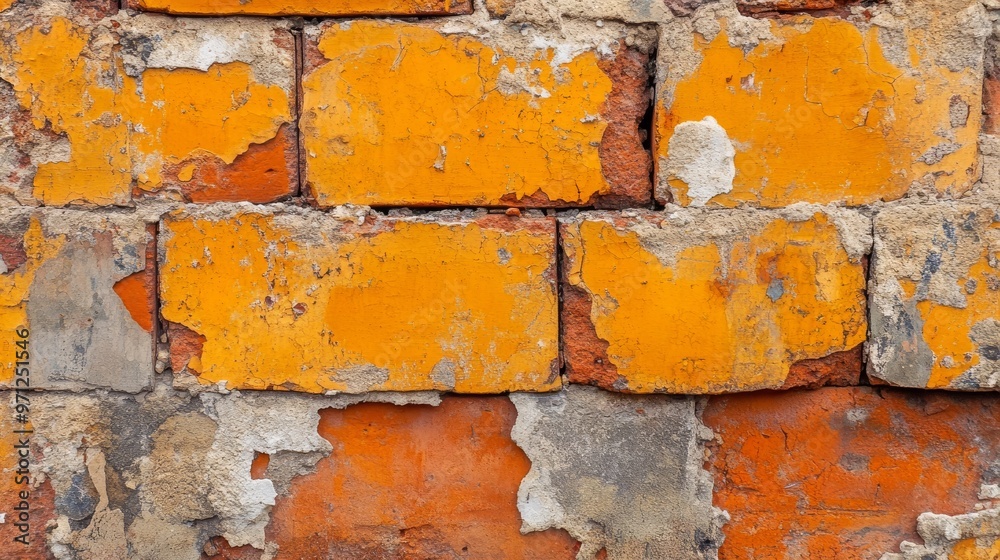 Sun-kissed brick wall, close view Sun-kissed brick wall, close view