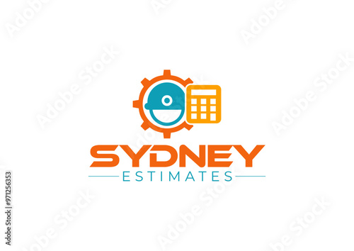 Sydney-estimates, construction, calculador, australia, sydney, country, ocean, english, orange, blue, yellow, creative, logo, professional, clean, template., business, design, icon, concept, text