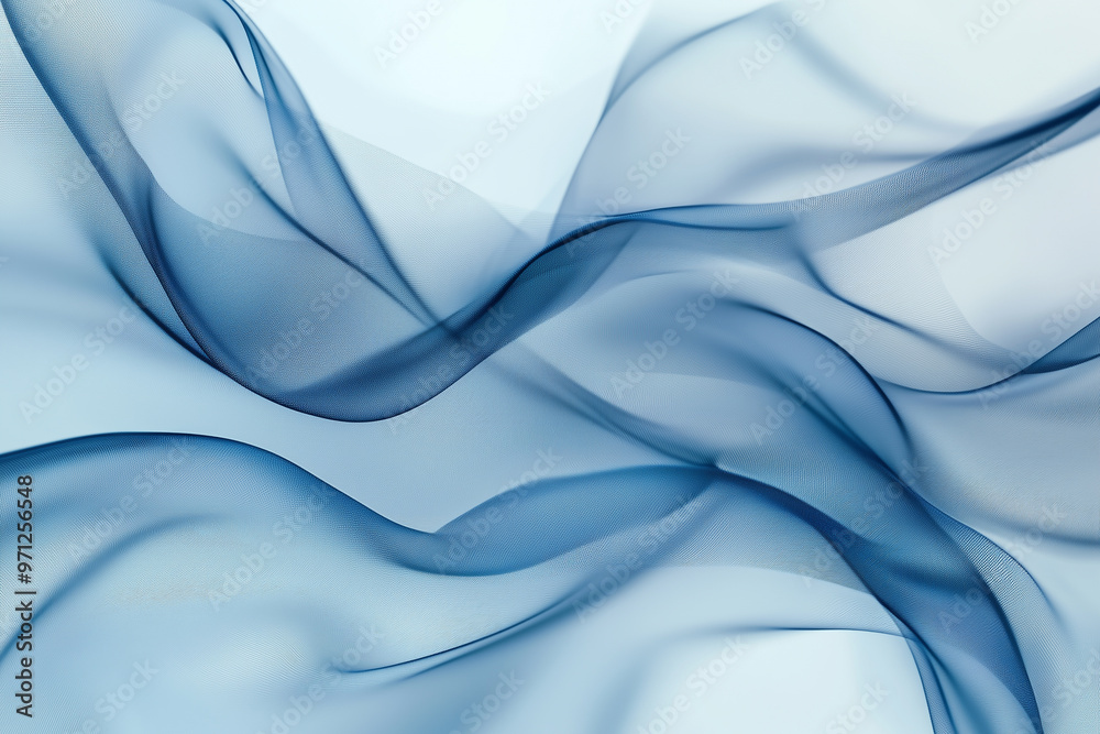 Soft Abstract Blue Waves with Flowing Fabric Texture Soft Abstract Blue Waves with Flowing Fabric Texture