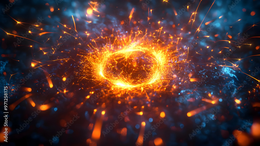 Fototapeta premium Dynamic 3D Abstract Sparklers in Motion with Intertwined Rangoli Designs - Captivating Digital Art Piece on Isolated White Background