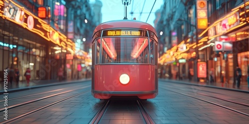 Wallpaper Mural Urban Nightlife - Vibrant City Street Scene Torontodigital.ca