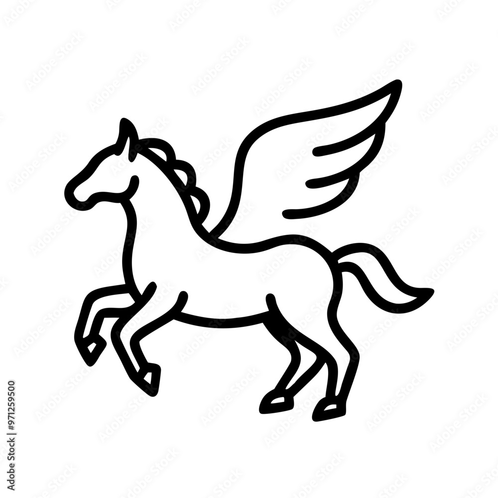 Fototapeta premium Black Pegasus Icon