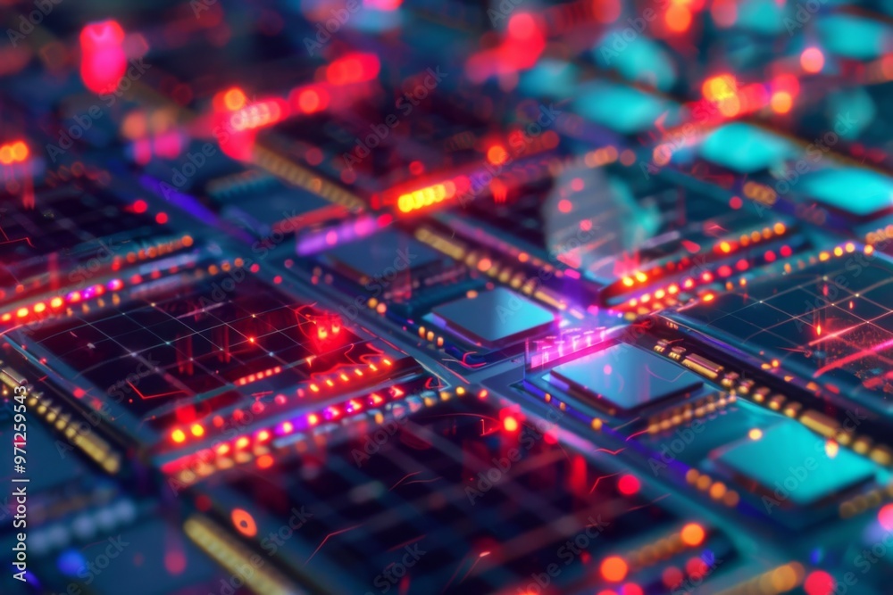 Reflective surface of silicon chip in semiconductor Reflective surface of silicon chip in semiconductor
