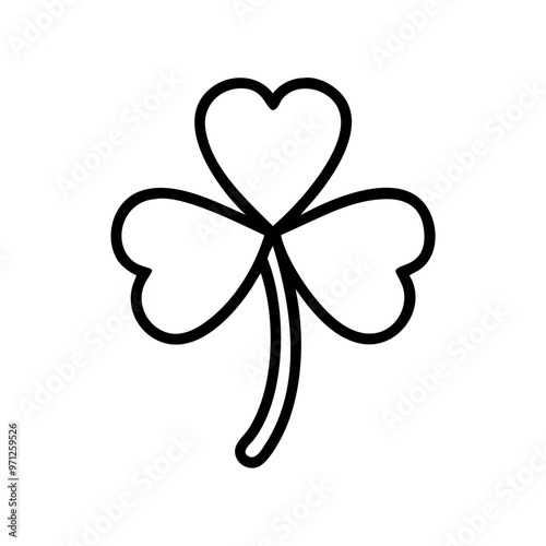 Wallpaper Mural Three-Leaf Clover Black Icon Torontodigital.ca