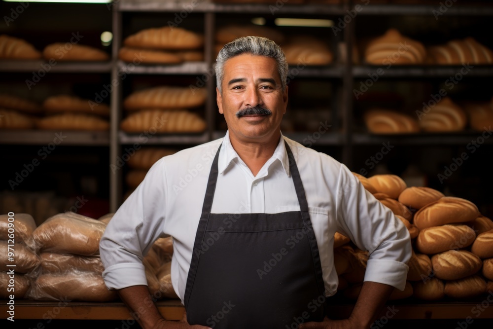Fototapeta premium Portrait of a senior male baker