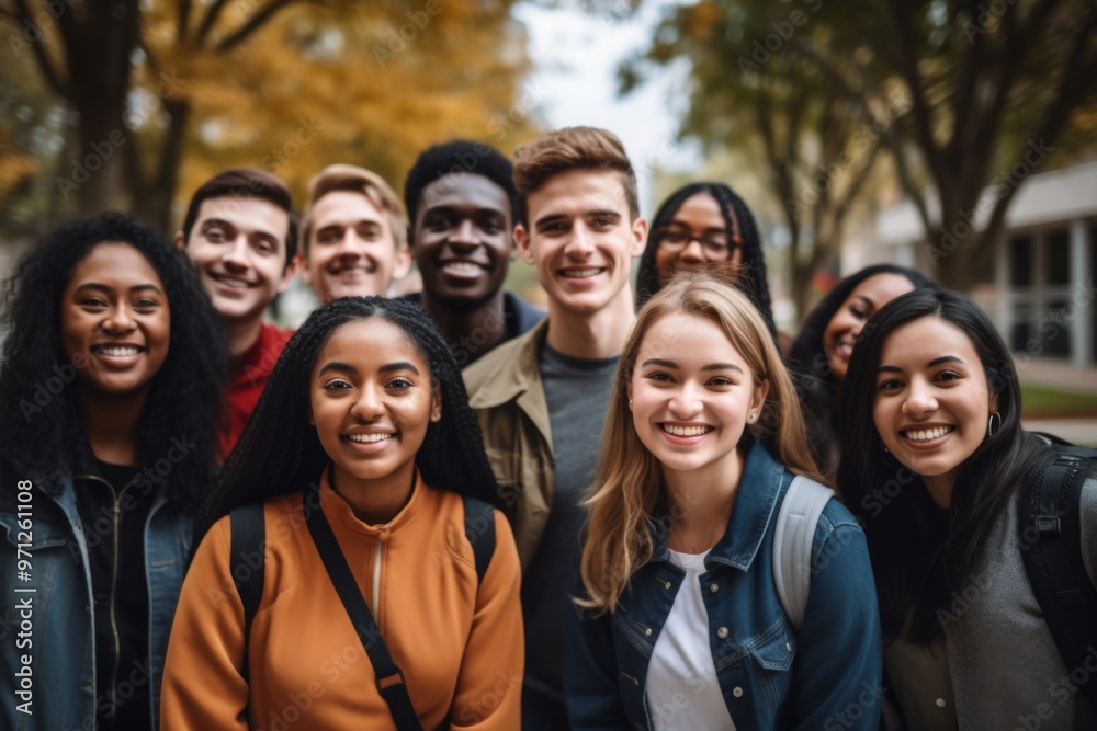 Portrait of a smiling diverse group of students Portrait of a smiling diverse group of students